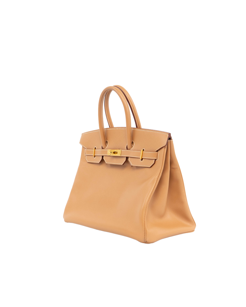 HERMES BIRKIN 35 GOLD EPSOM GHW STAMP C 0166