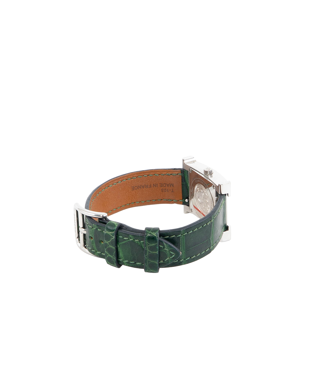 HERMES HEURE H WATCH 21 MM DARK GREEN DIAMOND SHW B FS 0230