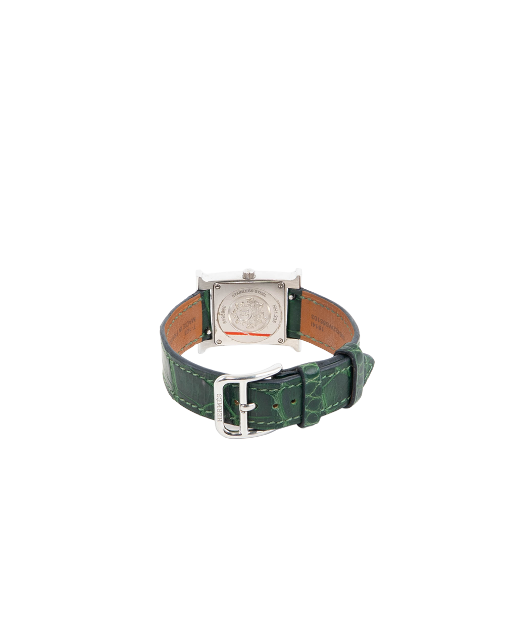 HERMES HEURE H WATCH 21 MM DARK GREEN DIAMOND SHW B FS 0231
