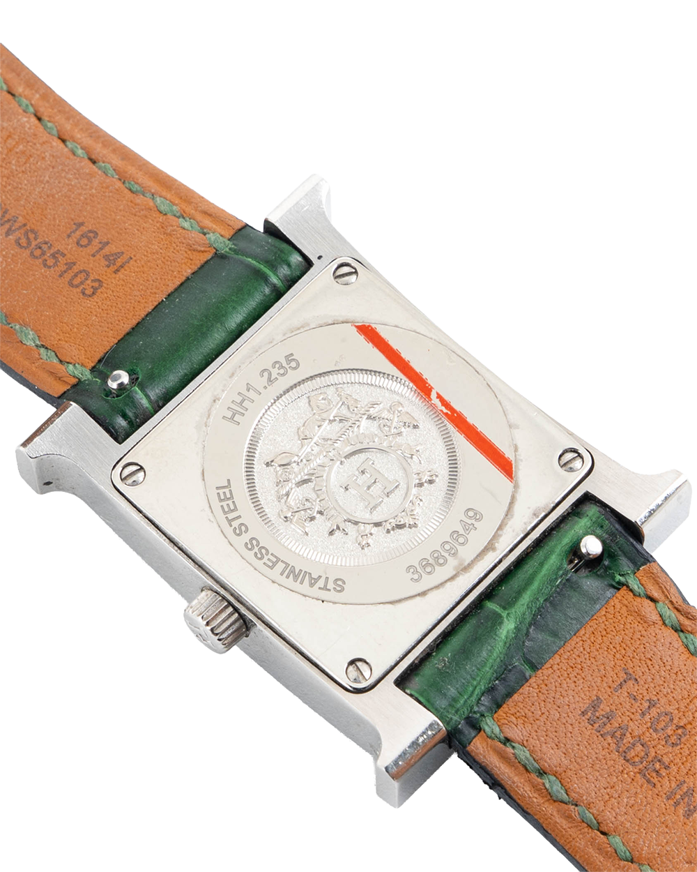 HERMES HEURE H WATCH 21 MM DARK GREEN DIAMOND SHW B FS 0235