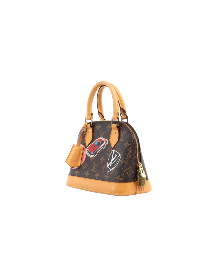 LV ALMA BB BROWN WORLD TOUR MONOGRAM CANVAS GHW AA2186 5373