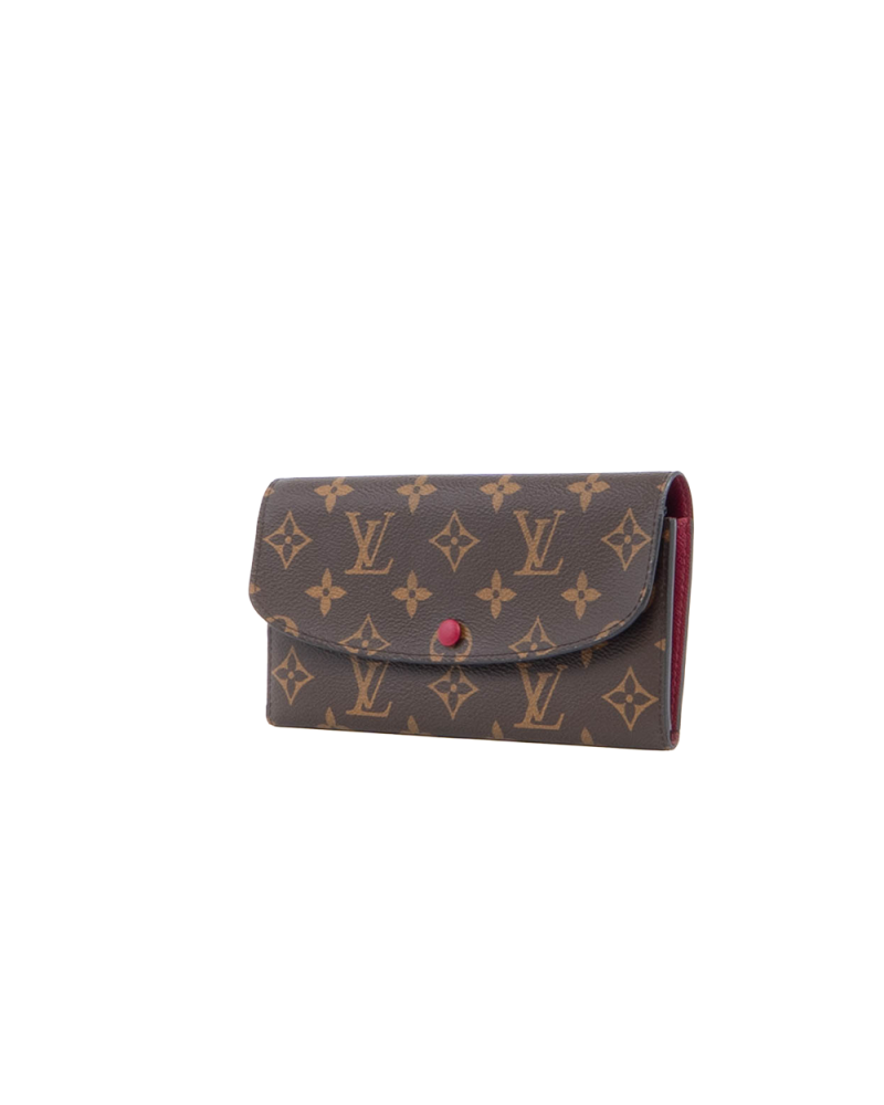 LV EMILIE WALLET LONG BROWN RED MONOGRAM CANVAS GHW SN2169 5579