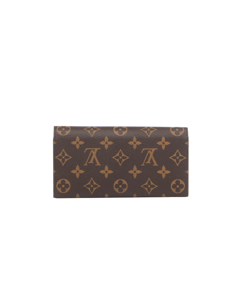 LV EMILIE WALLET LONG BROWN RED MONOGRAM CANVAS GHW SN2169 5581