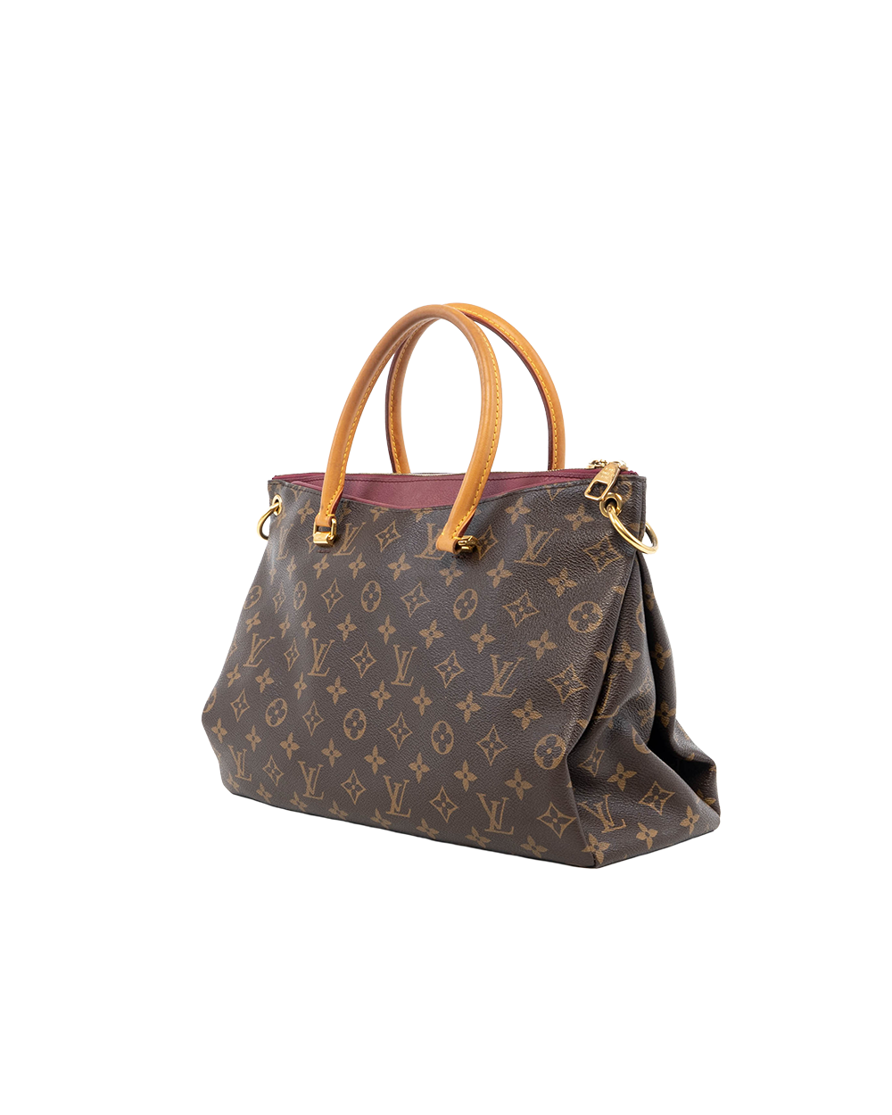 LV PALLAS MM BROWN BURGANDY MONOGRAM CANVAS GHW CA3163 0004
