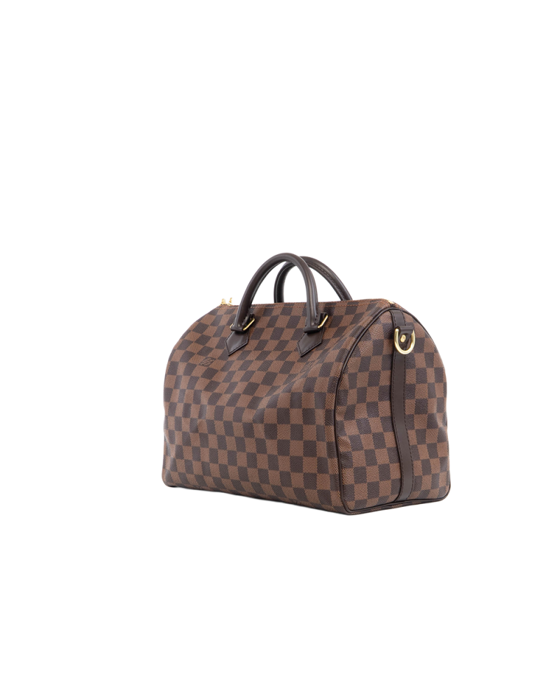 LV SPEEDY BAND 30 BROWN DAMIER CANVAS GHW AA0165 5390