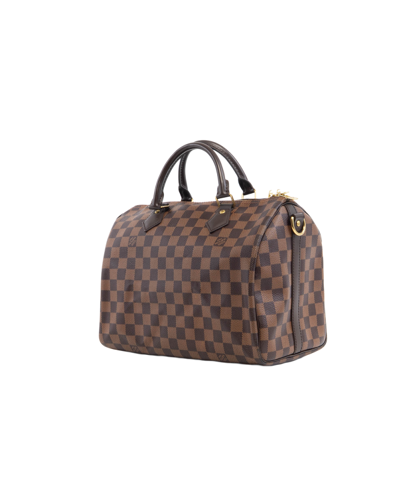 LV SPEEDY BAND 30 BROWN DAMIER CANVAS GHW MB4118 5440
