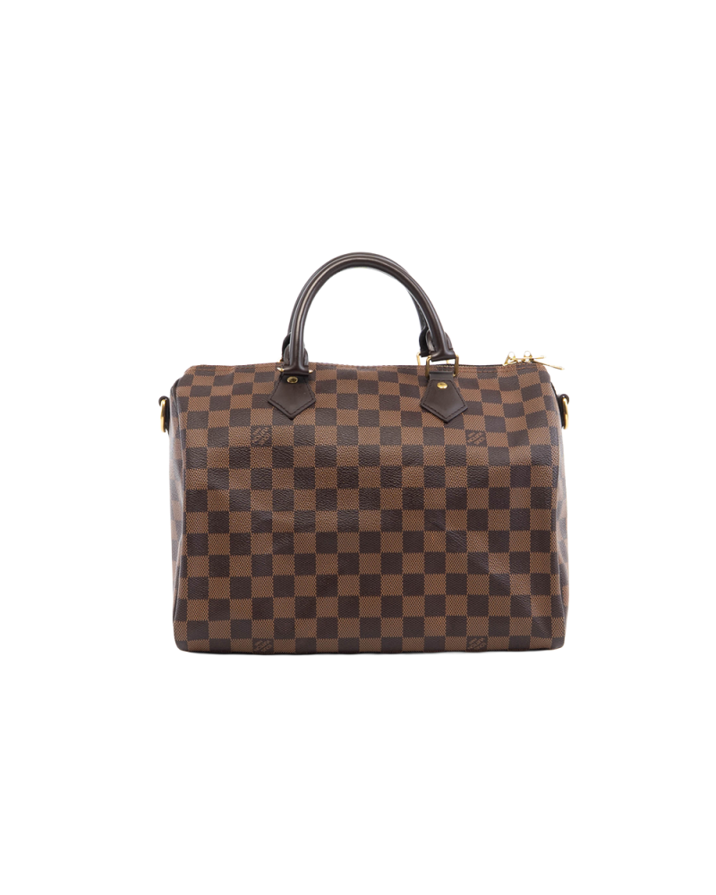 LV SPEEDY BAND 30 BROWN DAMIER CANVAS GHW MB4118 5441