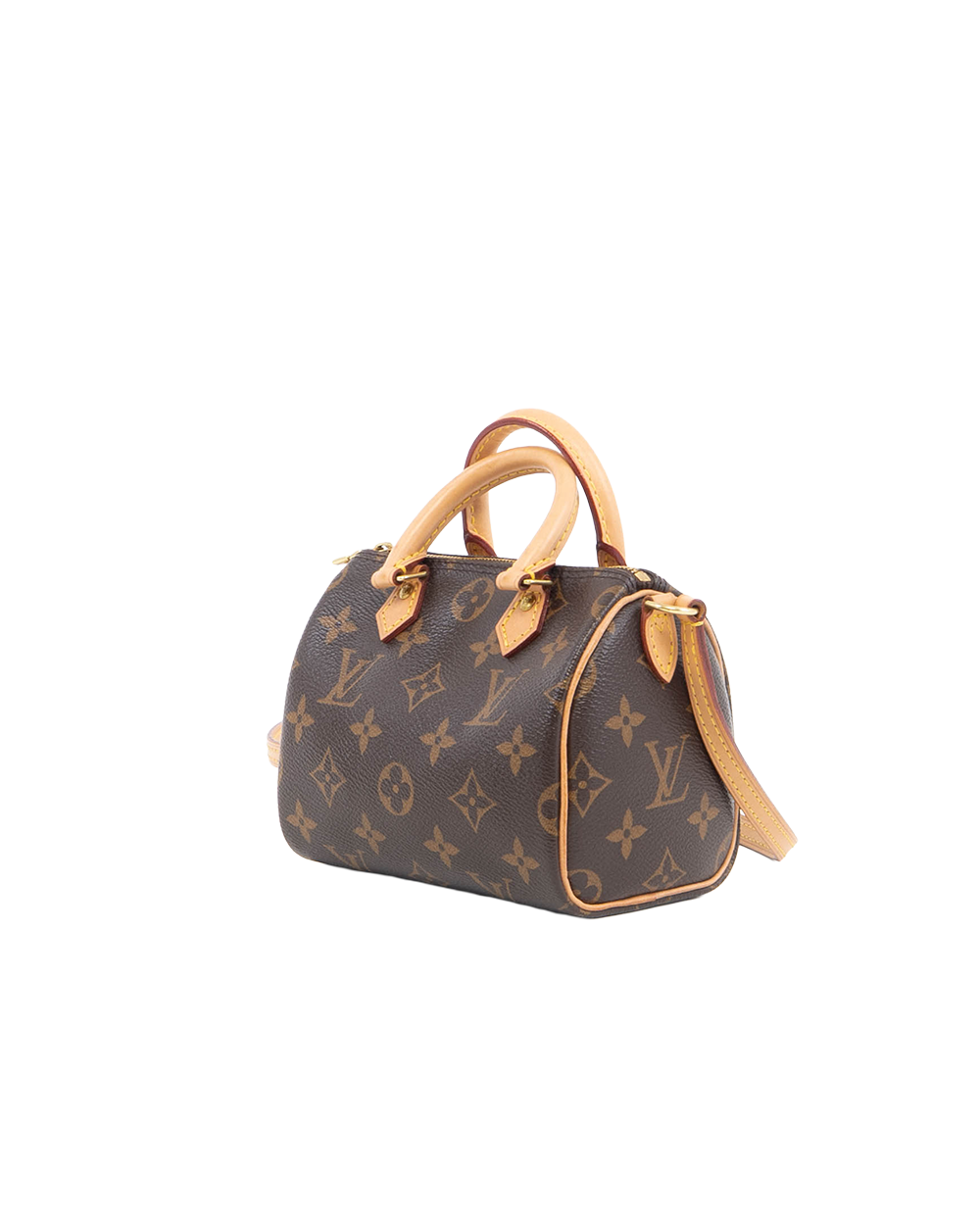 LV SPEEDY NANO BROWN MONOGRAM CANVAS GHW MICROCHIP 0038
