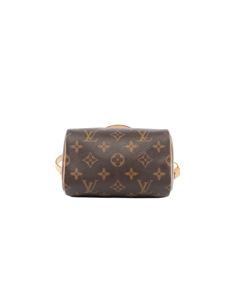 LV SPEEDY NANO BROWN MONOGRAM CANVAS GHW MICROCHIP 0041