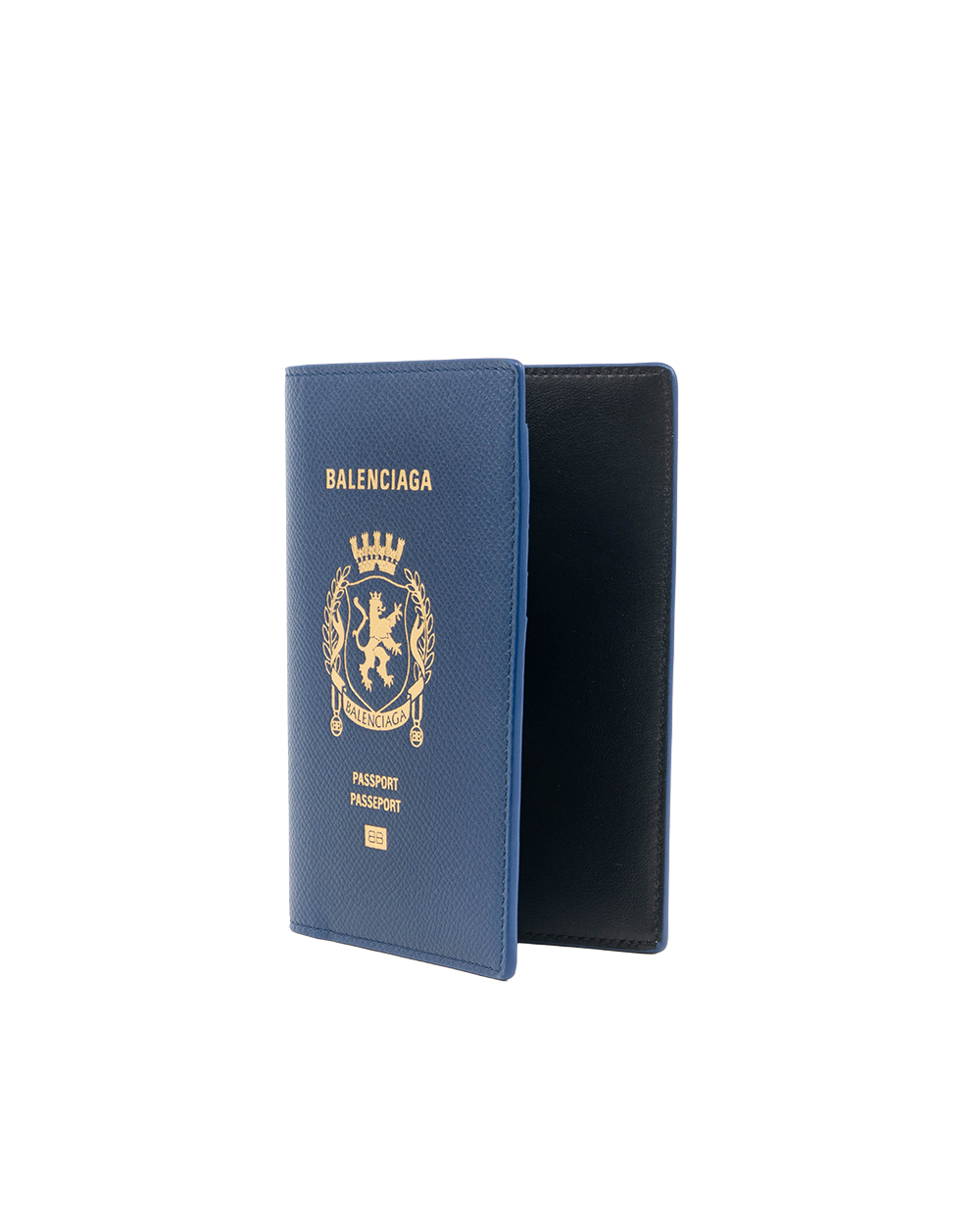 NEW BALENCIAGA PASSPORT HOLDER BLUE CALF L56 4213 5418