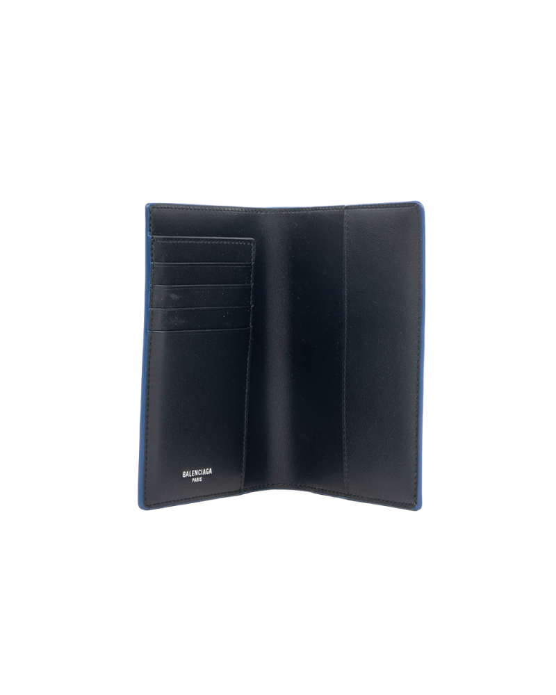 NEW BALENCIAGA PASSPORT HOLDER BLUE CALF L56 4213 5419