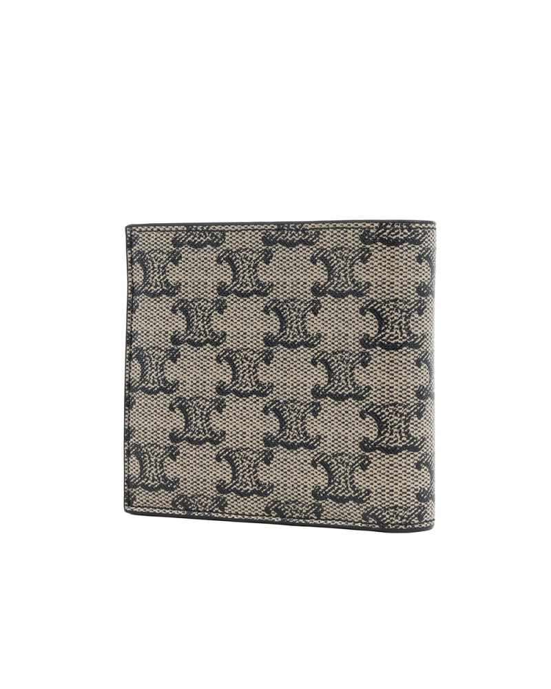NEW CELINE 4 CARD COIN WALLET SHORT BEIGE CANVAS F IE 4234 5426