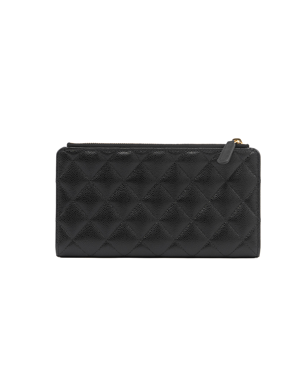 NEW CHANEL BI FOLD WALLET LONG BLACK CAVIAR GHW LN3XTUG7 5307