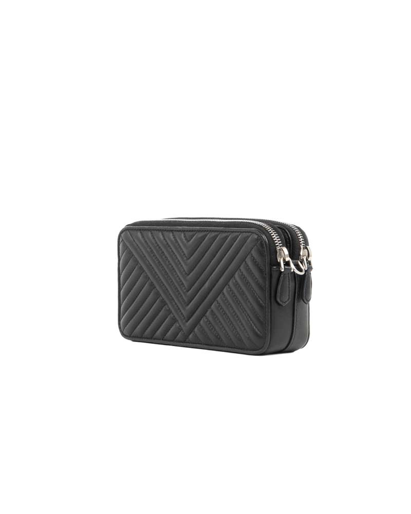 PRADA DIAGRAMME SHOULDER BAG SMALL BLACK CALF SHW 5313