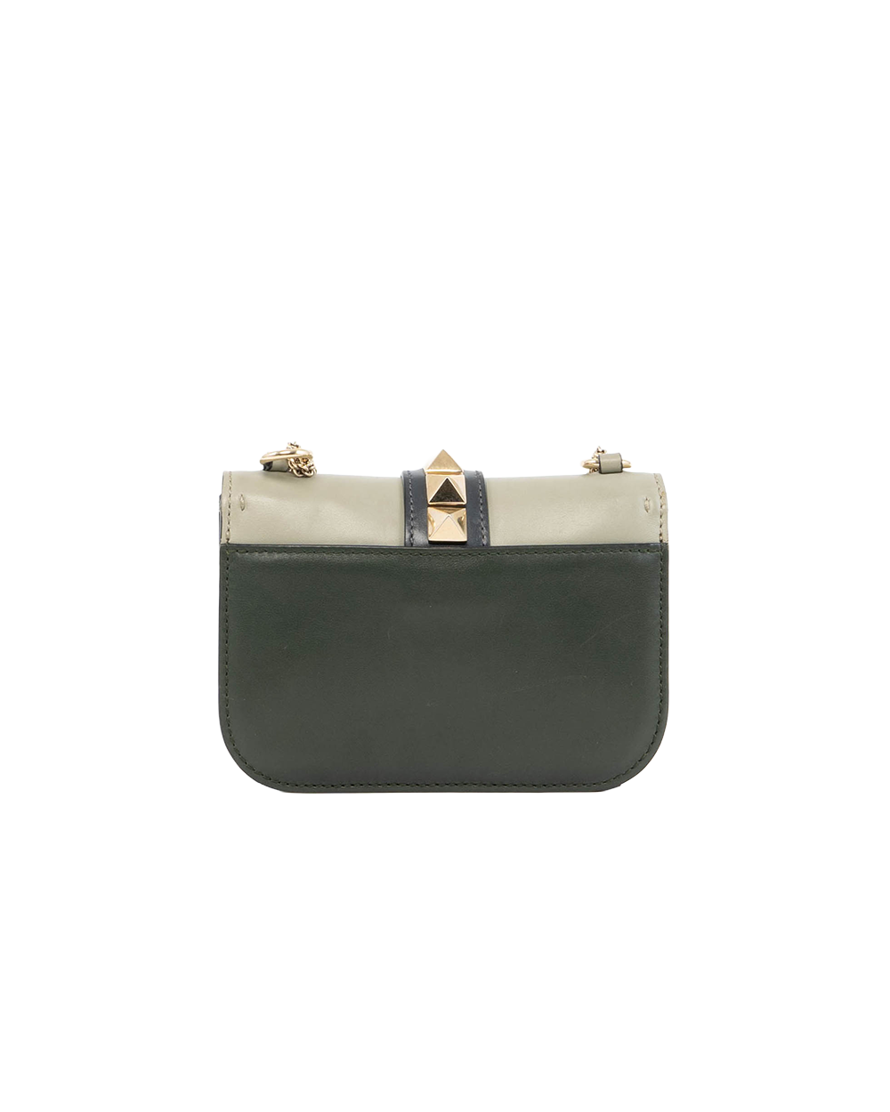 VALENTINO ROCKSTUD GLAM LOCK GREEN CALF GHW 0146