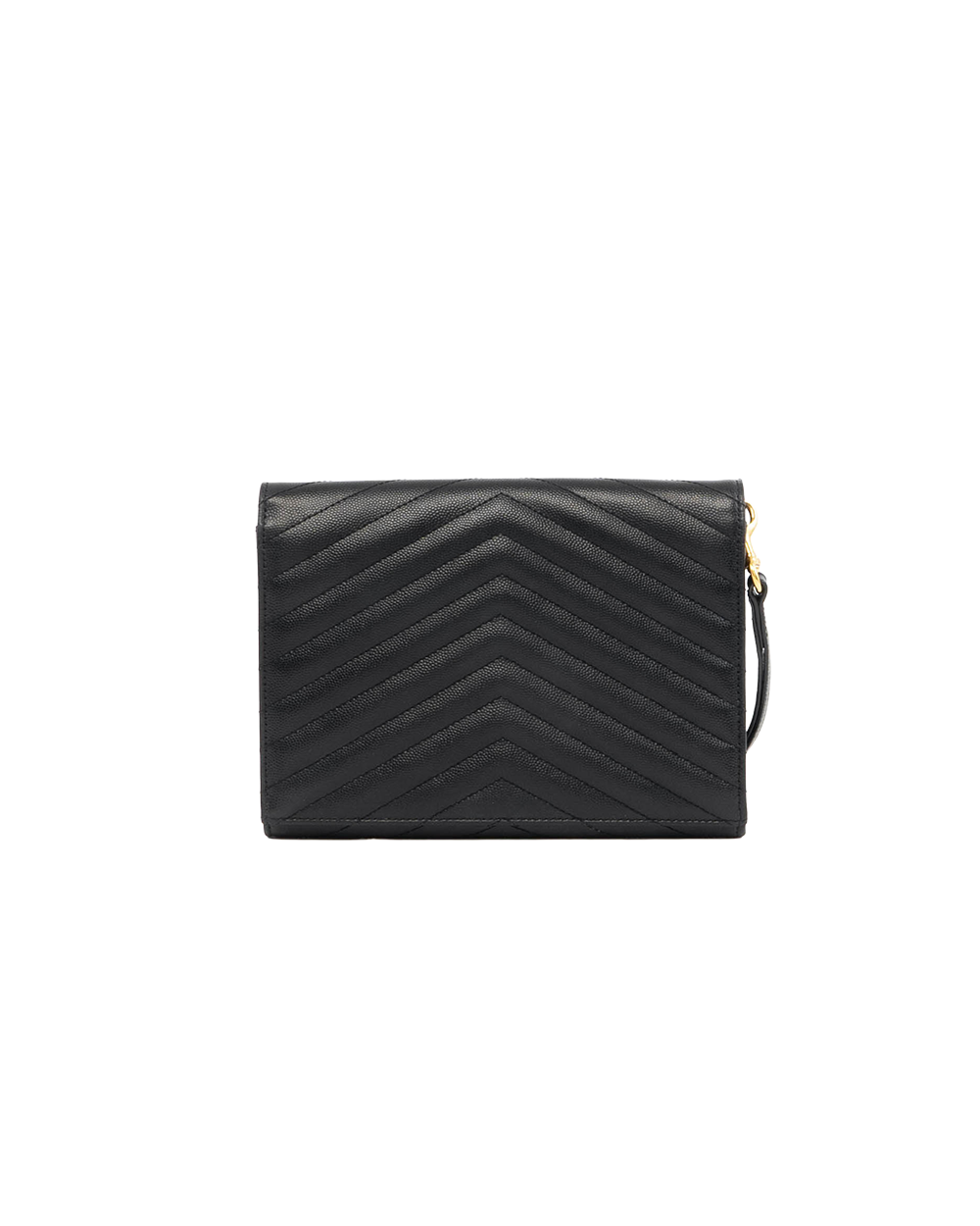 YSL CASSANDRE MATELASSÉ FLAP POUCH BLACK CHEVRON GHW FB8617662 0322 0131