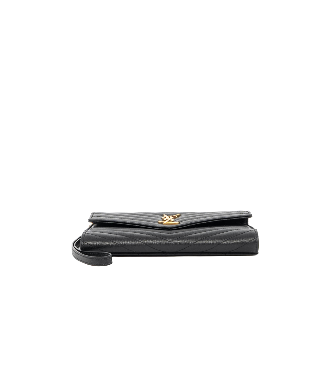 YSL CASSANDRE MATELASSÉ FLAP POUCH BLACK CHEVRON GHW FB8617662 0322 0132
