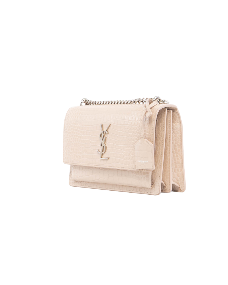 YSL SUN SET MEDIUM BEIGE CROC SHW GUE442906 0718 5473
