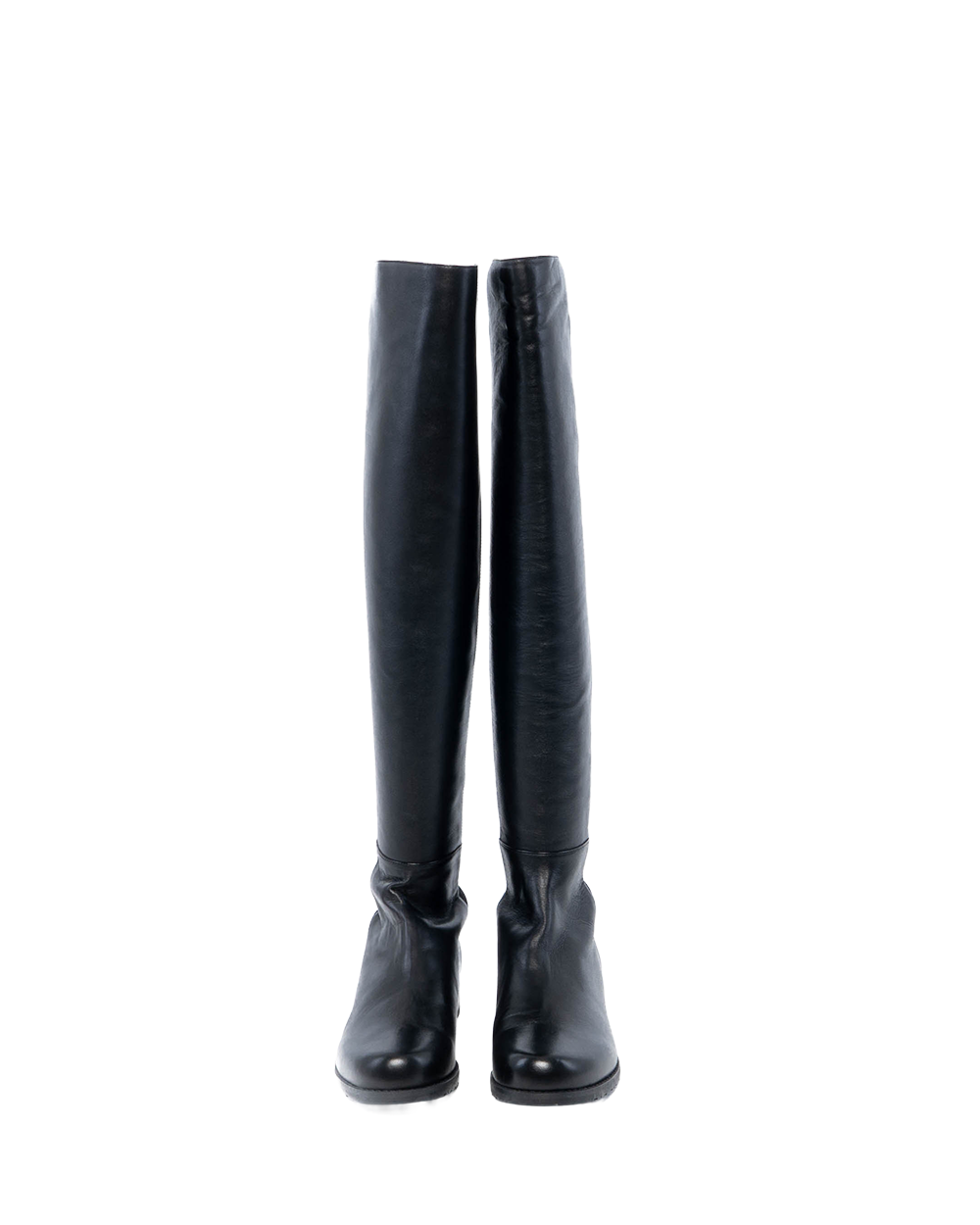 BA221000318 NEW STUART WEITZMAN BOOTS 37+ BLACK LEATHER
