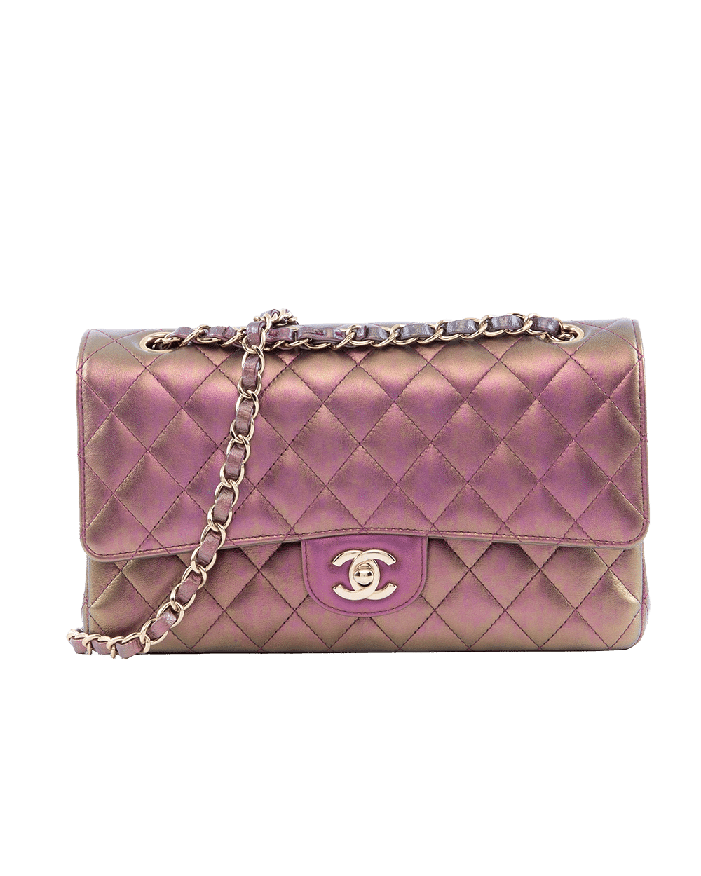 BA230638 CHANEL CLASSIC 10 PINK METALIC LAMB GHW 30794200
