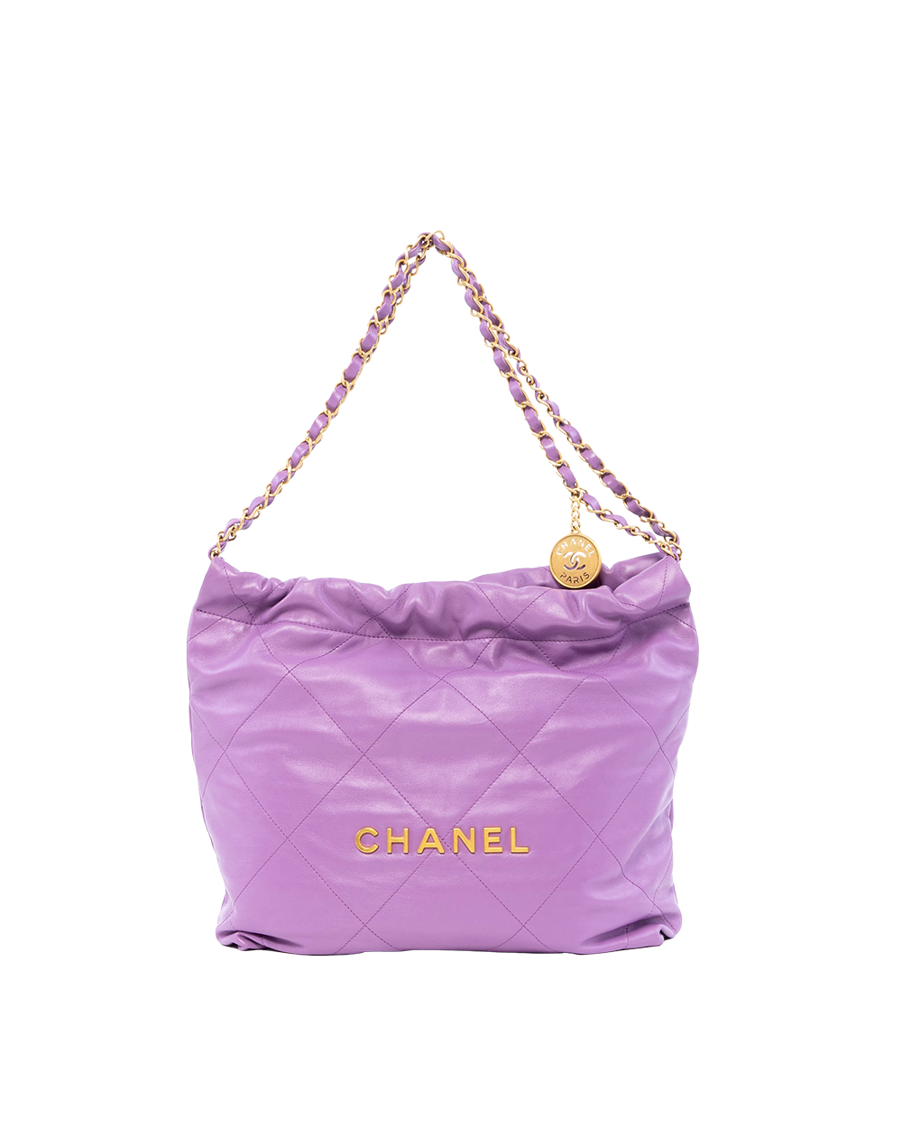 BA244060 CHANEL TOTE 22 MEDIUM PURPLE CALF GHW J32L0007