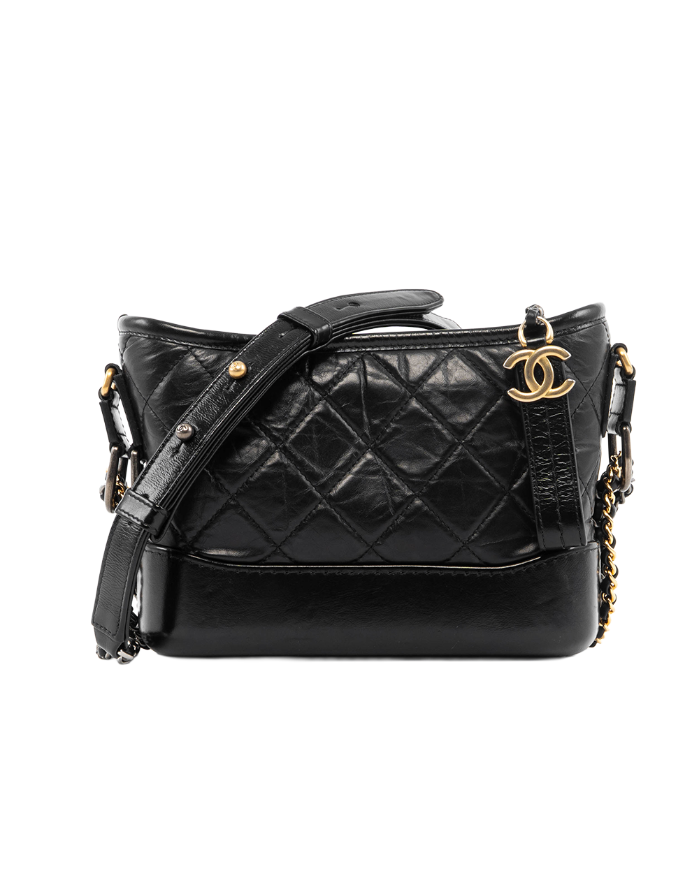BA244703 CHANEL GABRIELLE SMALL BLACK LAMB GHW 28470372