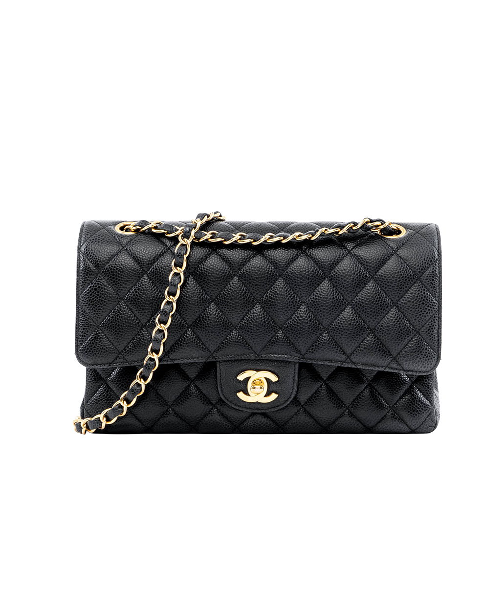 BA250341 CHANEL CLASSIC 10 BLACK CAVIAR GHW 30459236