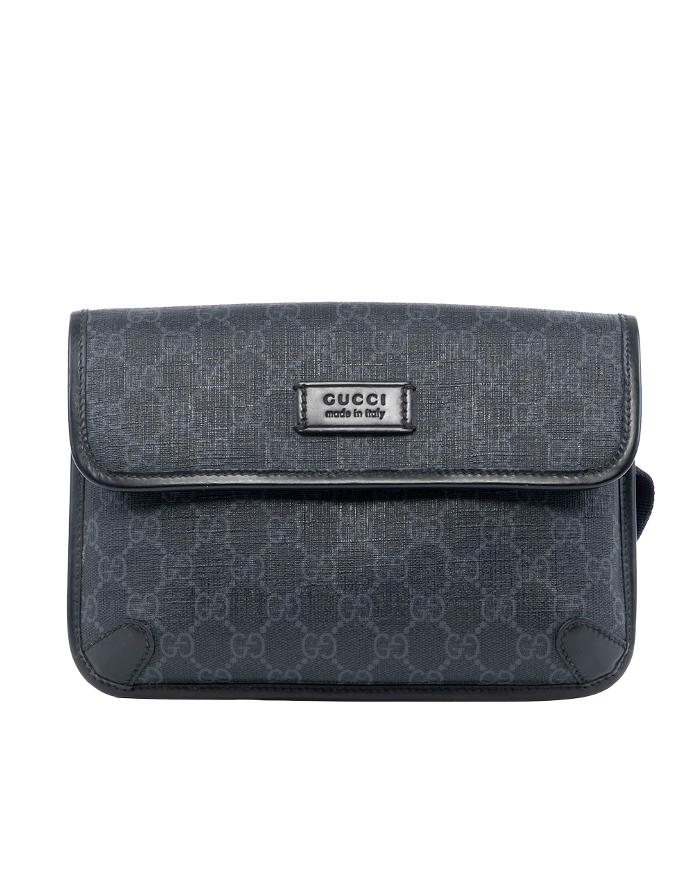 BA250888 GUCCI BELT BAG SQUARE THIN BLACK GG SUPREME MONOGRAM CANVAS SHW 598113 525040
