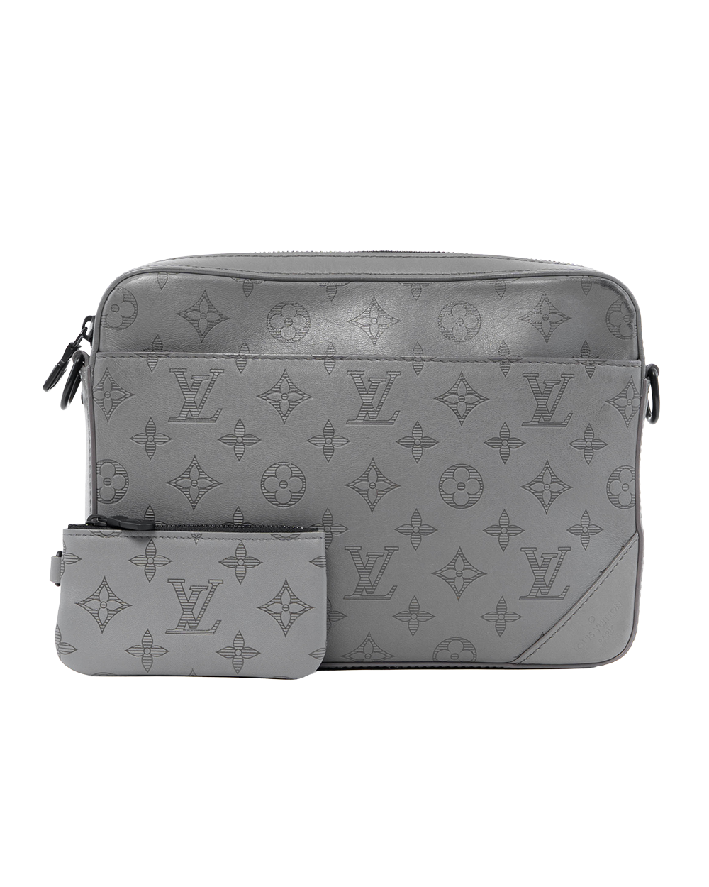 BA250891 LV DUO MESSENGER GRAY MONOGRAM CANVAS BHW MICROCHIP