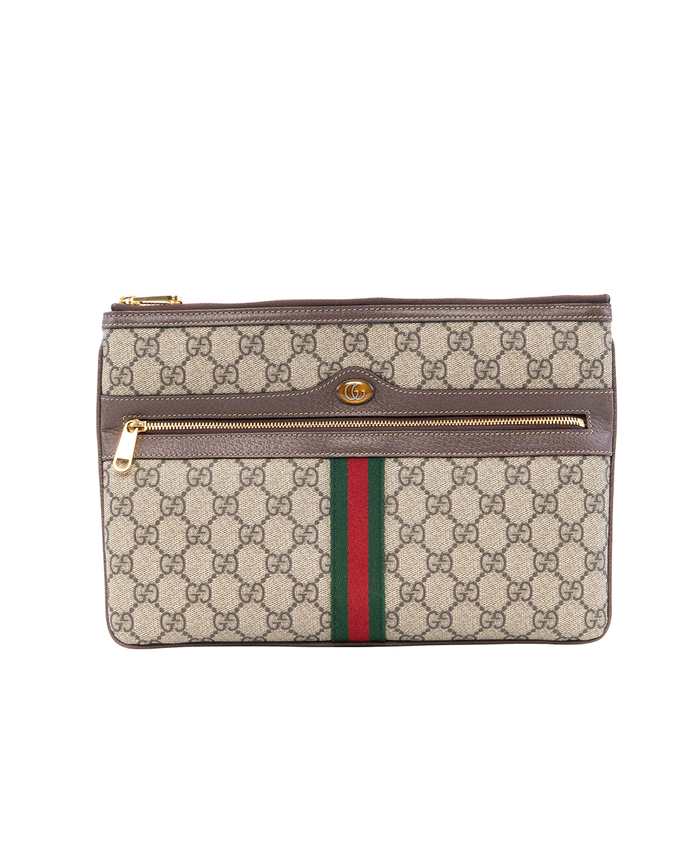 BA250918 GUCCI OPHIDIA POUCH CLUTCH BROWN GG SUPREME MONOGRAM GHW 517551 2149