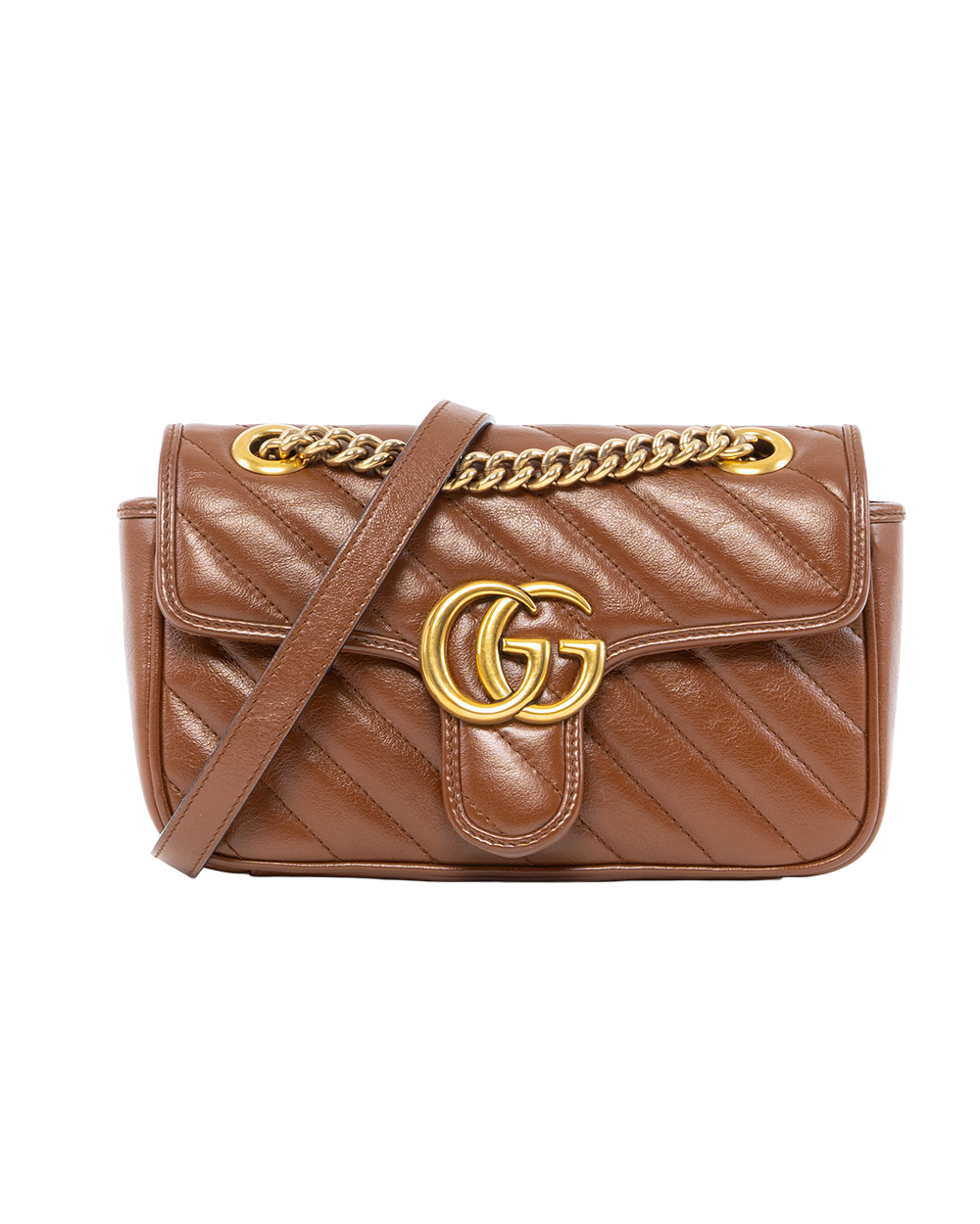 BA251415 GUCCI MARMONT 22 BROW CARAMEL CALF GHW