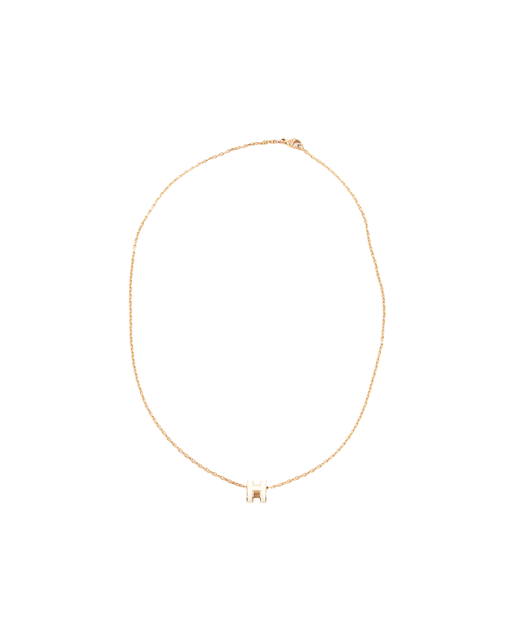 BA251958 HERMES POP H NACKLACE MINI WHITE GHW ST 02 94