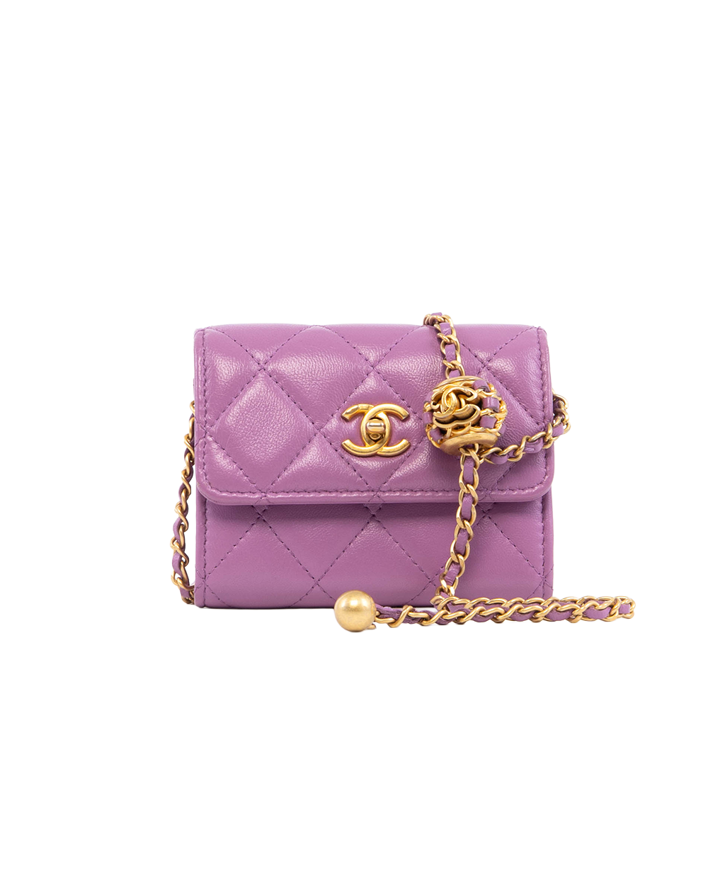 BA251994 CHANEL WOC ADJUSTABLE CHAIN SHORT PURPLE CALF GHW 32027630