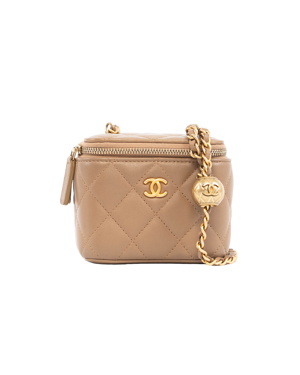 BA251996 CHANEL VANITY BOX MINI BEIGE LAMB GHW JN236T87