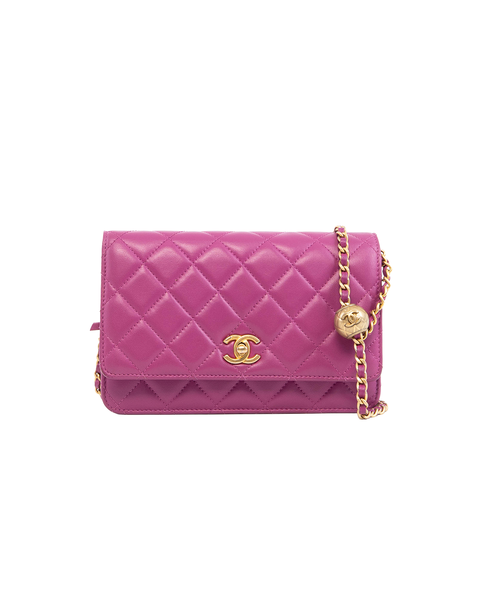 BA251999 CHANEL WOC ADJUSTABLE CHAIN 7.5 PURPLE LAMB GHW 30807415