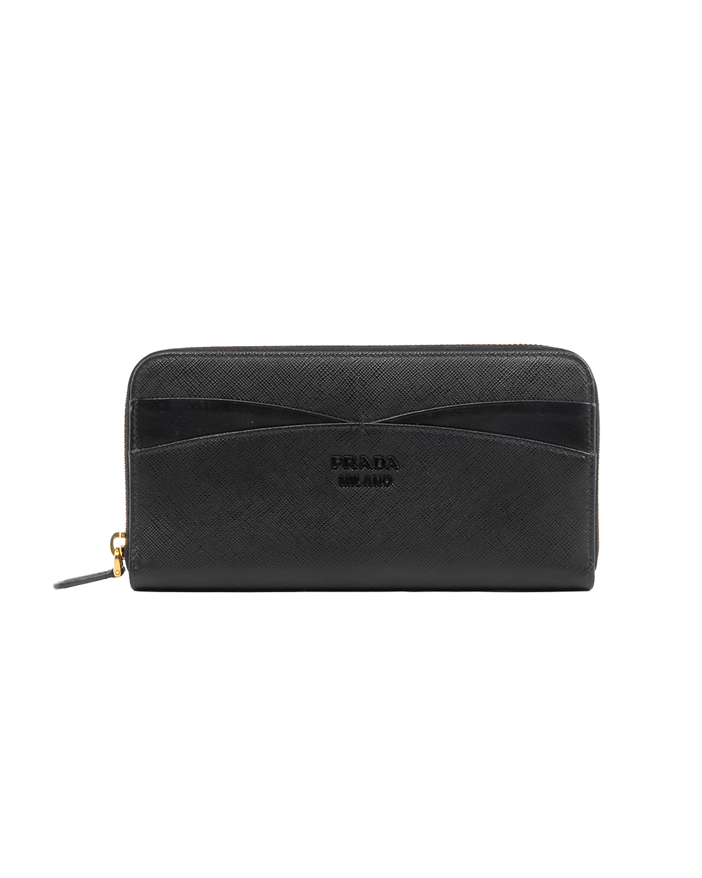 BA252009 PRADA SAFFIANO WALLET LONG BLACK SAFFIANO GHW