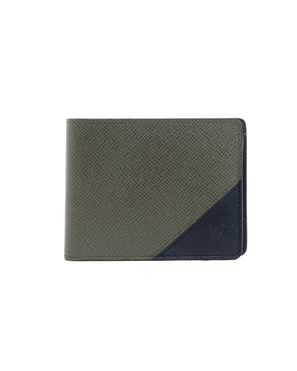 BA252010 LV MULTIPLE WALLET SHORT BLACK GREEN CALF MICROCHIP