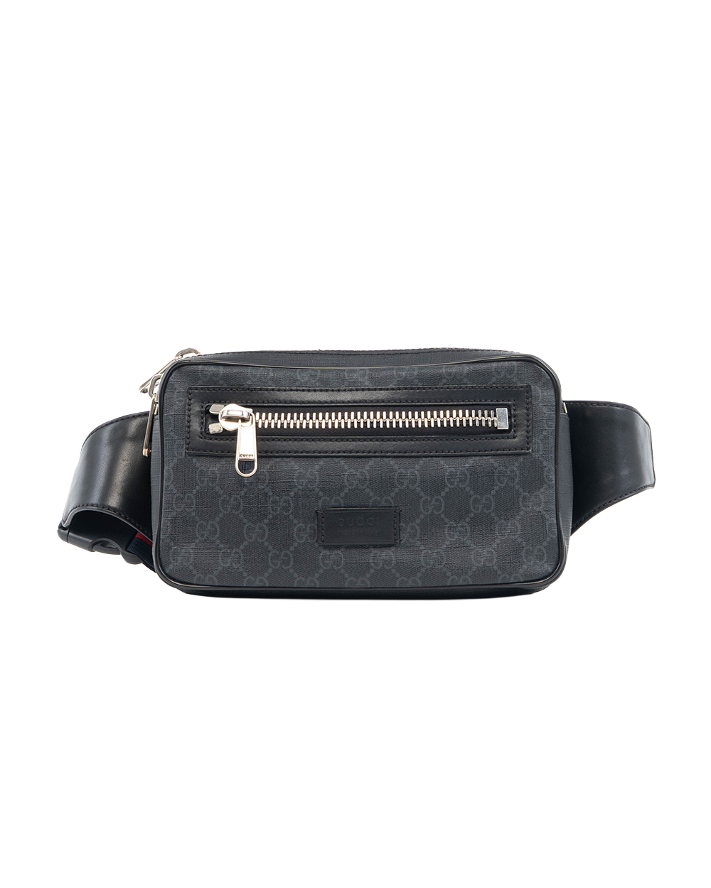 BA252018 GUCCI BELT BAG CAMERA BLACK GG MONOGRAM CANVAS SHW
