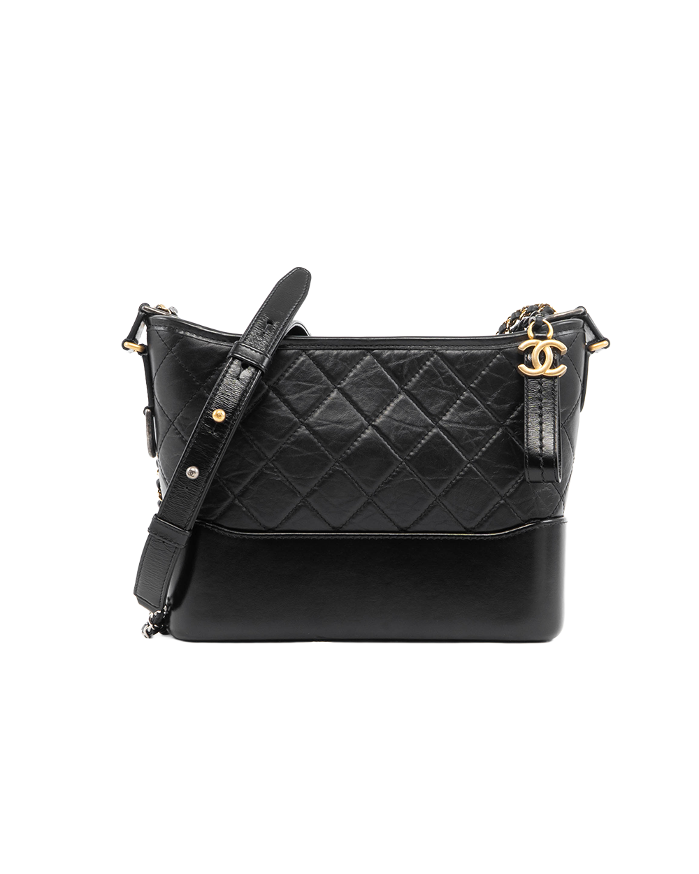 BA252026 CHANEL GABRIELLE SMALL BLACK LAMB RHW LEXA1HU3