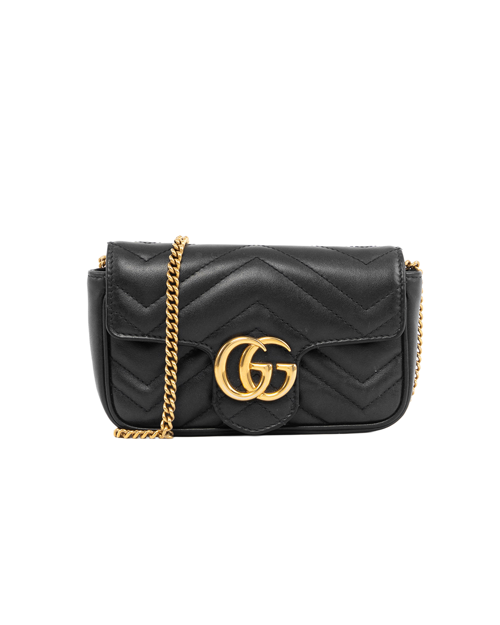 BA252073 GUCCI MARMONT SUPER MINI BLACK CALF GHW 476433 493075