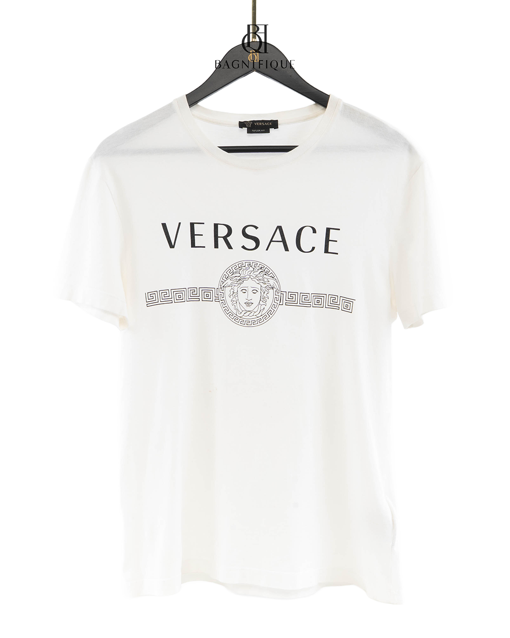 BA252084 VERSACE GRECA SHORT SLEEVED POLO S WHITE COTTON