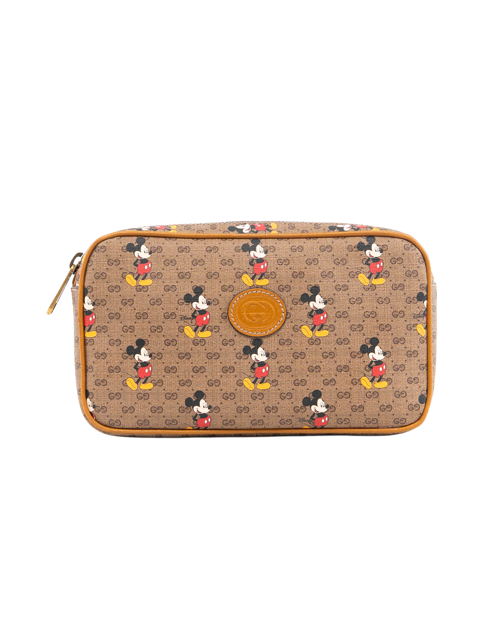 BA252090 GUCCI X DISNEY MICKEY BELT BAG 85 BROWN GG SUPREME MONOGRAM CANVAS GHW 602695 527066