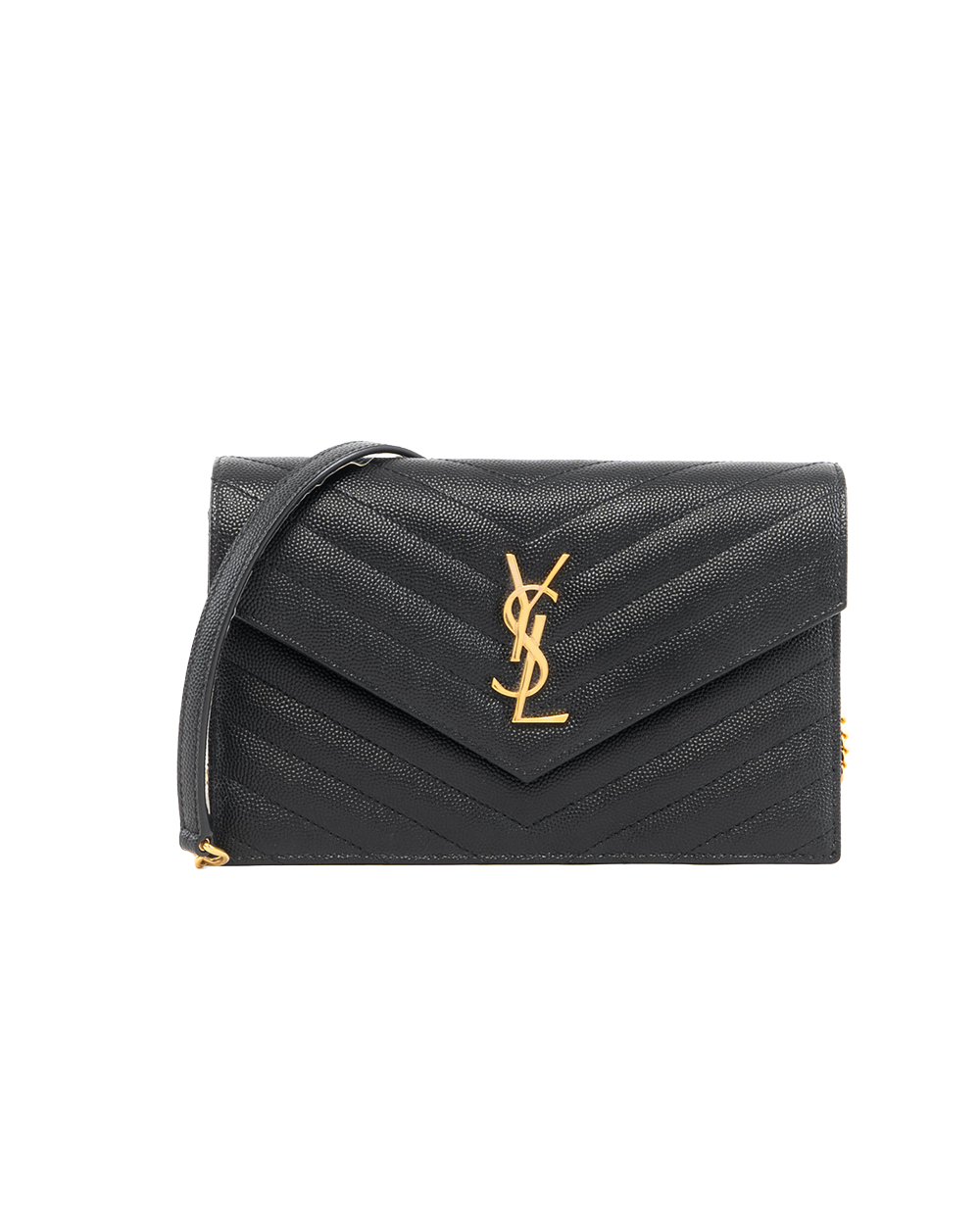 BA252094 YSL WOC 7.5 BLACK CHEVRON GHW GNC 742920 0424