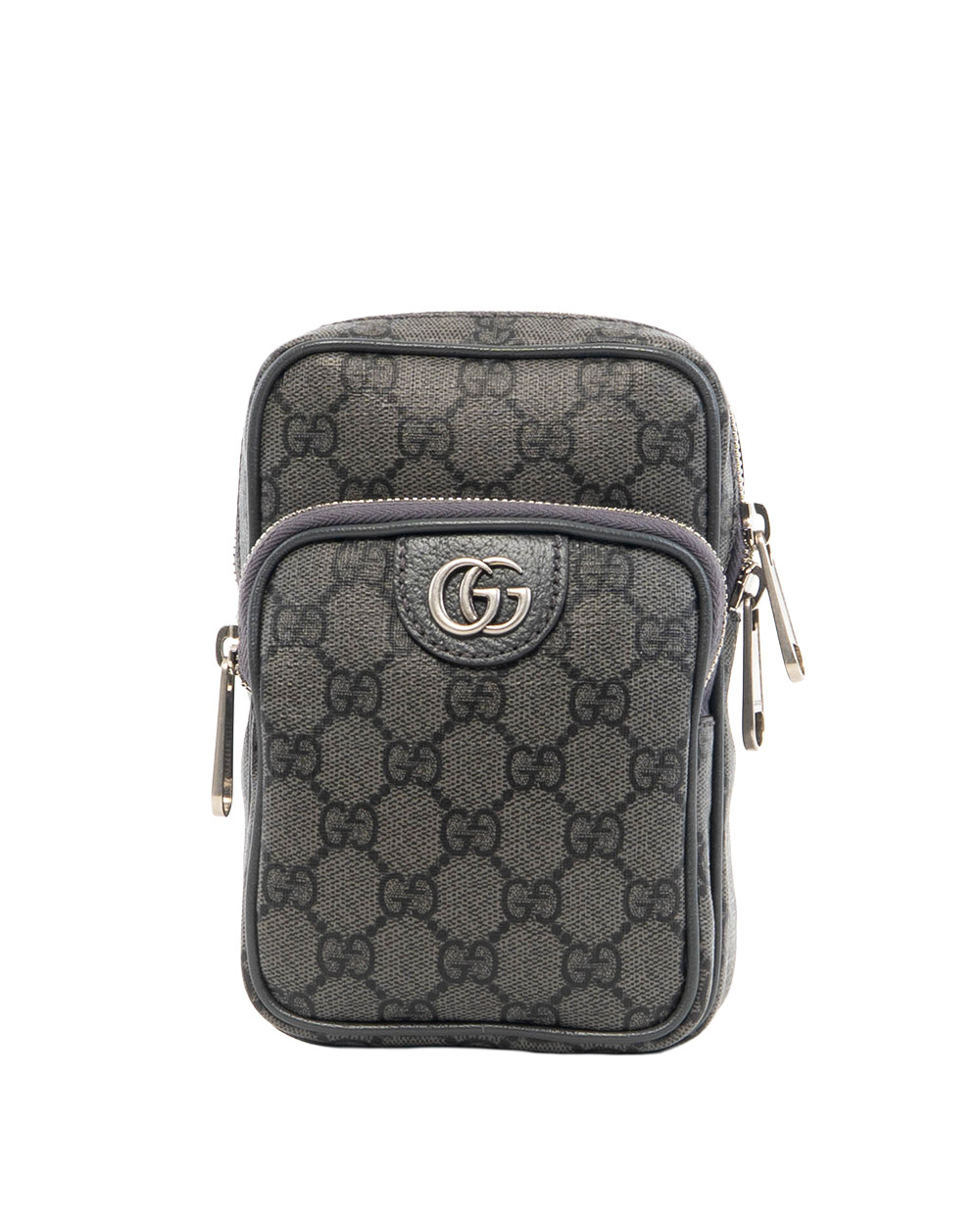 BA252181 GUCCI OPHIDIA PHONE MINI GREY GG SUPREME MONOGRAM CANVAS SHW