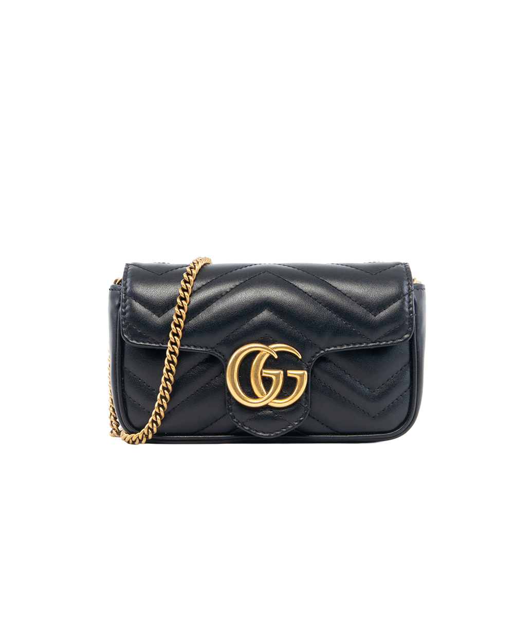 BA252240 GUCCI MARMONT SUPER MINI BLACK CALF GHW 476433 493075
