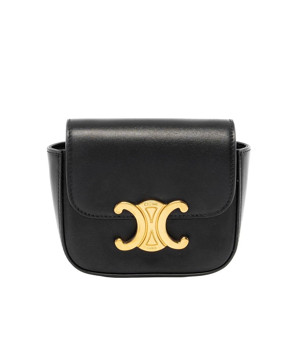 BA252245 CELINE CLAUDE TRIOMPHE MINI BLACK CALF GHW S RG 3252