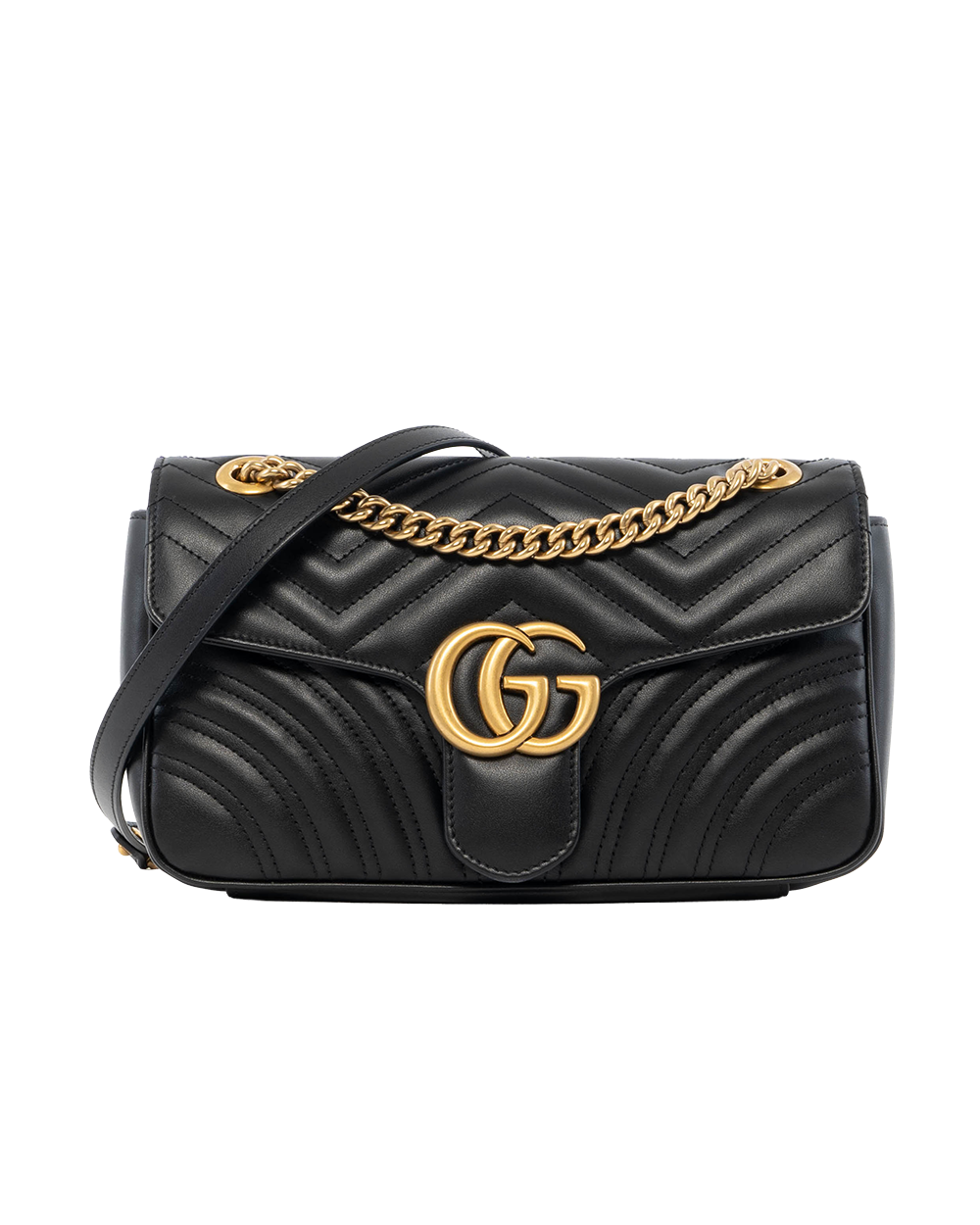 BA252247 GUCCI MARMONT 26 BLACK CALF GHW 443497 525040