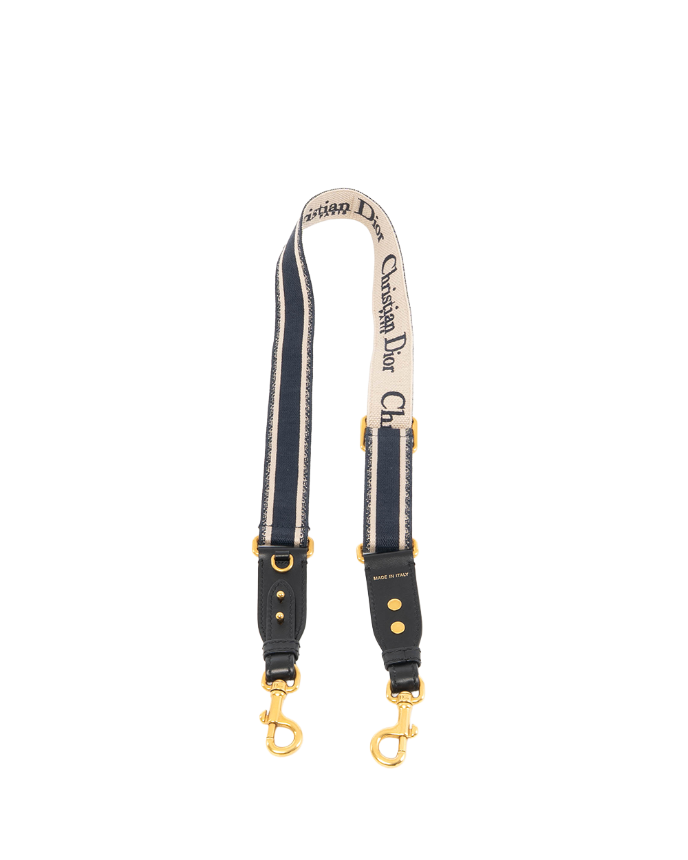 BA252248 DIOR SHOULDER STRAP WITH RING WHITE NAVY JACQUARD GHW