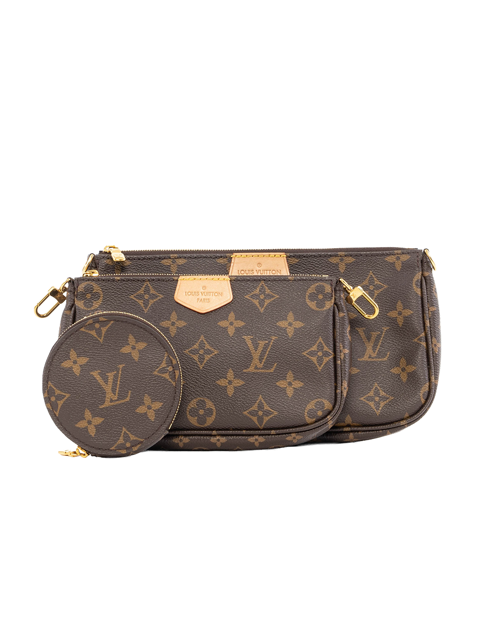 BA252251 LV MULTI POCHETTE BROWN MONOGRAM CANVAS GHW MICROCHIP