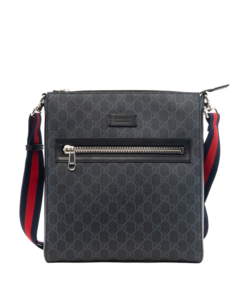 BA252253 GUCCI MESSENGER BLACK GG MONOGRAM CANVAS SHW 474137 520981